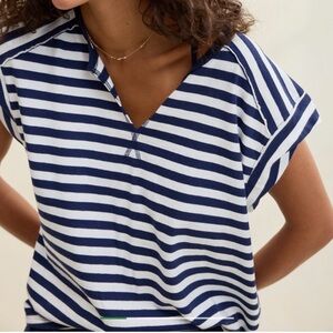 Aerie Navy and White Striped Short Sleeve Tee